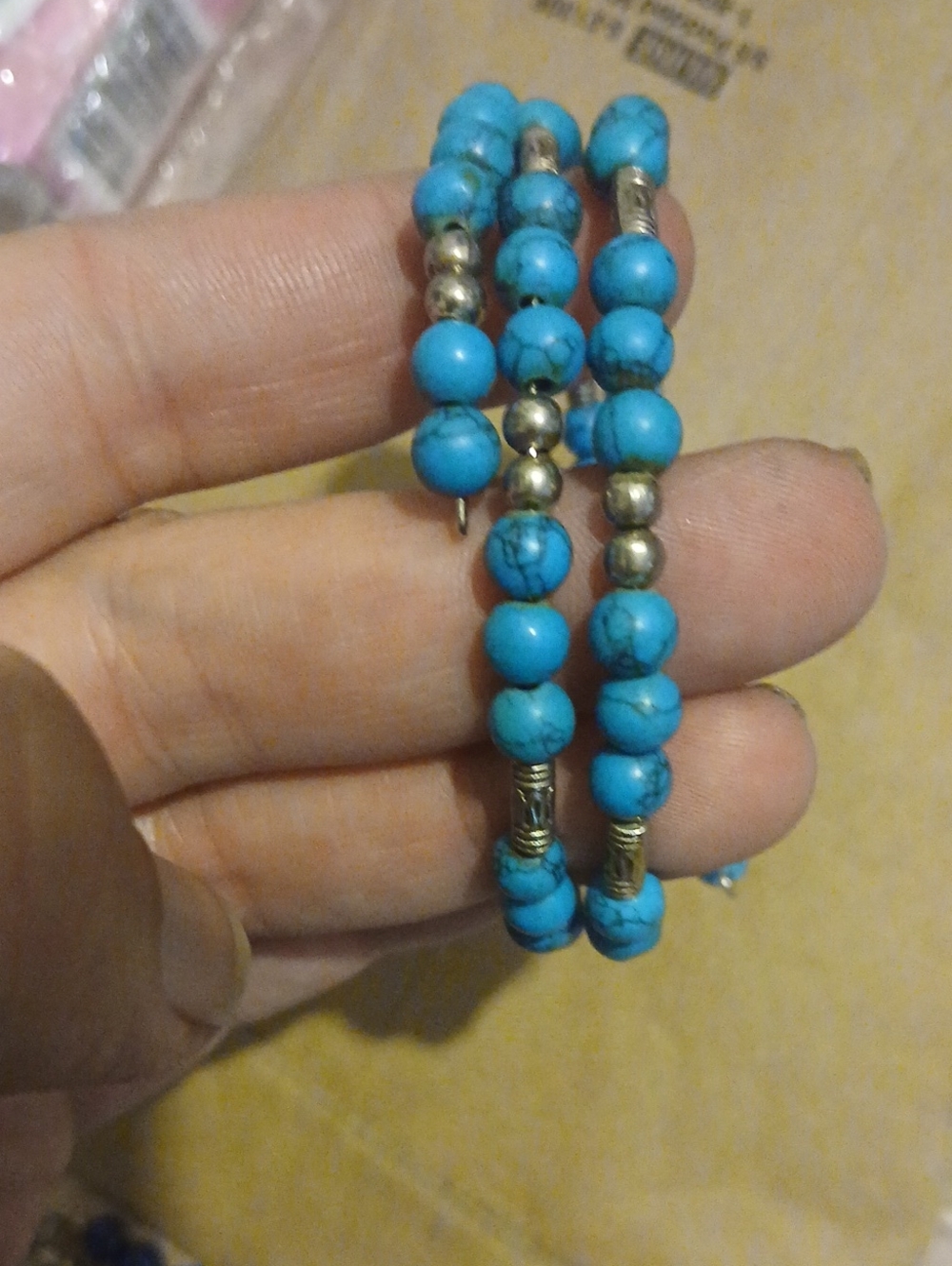 Turquoise Bead Stretch Bracelet - Turquoise